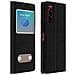 Custodia Sony Xperia 5 Sportellino 2x Finestre Cover Silicone - Nero - Foto miniatura 1