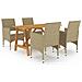 Set Mobili da Pranzo per Giardino 5 pz Beige - Foto miniatura 1