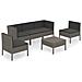 Set Divani Da Giardino 6 Pz Con Cuscini In Polyrattan Grigio - Foto miniatura 2
