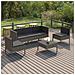 Set Divani Da Giardino 6 Pz Con Cuscini In Polyrattan Grigio - Foto miniatura 1