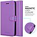 Custodia Compatibile Con Htc Desire 10 Lifestyle / Desire 825 In Violetta Ametista - Coperchio Protettiva Con Chiusura Magnetica, Funzione Stand E Tasca Per Le Carte - Foto miniatura 5