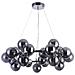 Lampadario Contemporaneo Dallas Metallo Cromo 25 Luci Diffusori Fumè - Foto miniatura 1