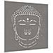 Decorazione Muro Giardino 55x55 Cm Testa Buddha Acciaio Corten - Foto miniatura 3