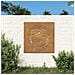 Decorazione Muro Giardino 55x55 Cm Testa Buddha Acciaio Corten - Foto miniatura 1