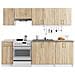 Set Armadi da Cucina LIMA, 7 Pezzi, 240x44,5x203 cm, Colore Bianco e Sonoma Quercia - Foto miniatura 1