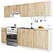 Set Armadi da Cucina LIMA, 7 Pezzi, 240x44,5x203 cm, Colore Bianco e Sonoma Quercia - Foto miniatura 2