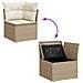 Set Divano Da Giardino 9 Pz Con Cuscini Beige In Polyrattan - Foto miniatura 3