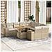 Set Divano Da Giardino 9 Pz Con Cuscini Beige In Polyrattan - Foto miniatura 4
