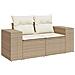 Set Divano Da Giardino 9 Pz Con Cuscini Beige In Polyrattan - Foto miniatura 5
