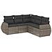 Set Divano Da Giardino 5 Pz Con Cuscini Grigio In Polyrattan - Foto miniatura 2