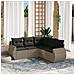 Set Divano Da Giardino 5 Pz Con Cuscini Grigio In Polyrattan - Foto miniatura 1