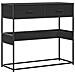 Tavolino Consolle Nero 90x35x80 Cm In Legno Multistrato - Foto miniatura 2