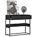 Tavolino Consolle Nero 90x35x80 Cm In Legno Multistrato - Foto miniatura 1