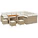 Set Divano da Giardino di 13 Pezzi con Cuscini Beige in Polyrattan,  Set da Pranzo da Giardino di 4 Pezzi con Cuscini Beige in Polyrattan - Foto miniatura 1