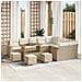 Set Divano da Giardino di 13 Pezzi con Cuscini Beige in Polyrattan,  Set da Pranzo da Giardino di 4 Pezzi con Cuscini Beige in Polyrattan - Foto miniatura 2
