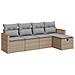 Set Divano da Giardino 5 pz con Cuscini Beige in Polyrattan - Foto miniatura 1