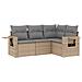Set Divano da Giardino 4 pz con Cuscini Beige in Polyrattan - Foto miniatura 1