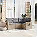 Set Divano da Giardino 4 pz con Cuscini Beige in Polyrattan - Foto miniatura 2