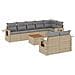 Set Divano da Giardino 9 pz con Cuscini Beige Misto Polyrattan - Foto miniatura 1