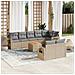 Set Divano da Giardino 9 pz con Cuscini Beige Misto Polyrattan - Foto miniatura 2