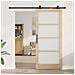 Porta scorrevole  con set di hardware 'ORKDAL'in legno massello e vetro, Porta interna  con vetro 'ORKDAL'93x211x4 cm in legno massello di pino - Foto miniatura 3
