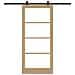 Porta scorrevole  con set di hardware 'ORKDAL'in legno massello e vetro, Porta interna  con vetro 'ORKDAL'93x211x4 cm in legno massello di pino - Foto miniatura 4