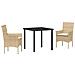 Set da Pranzo per Giardino con cuscino 3 pcs Beige Poly Rattan - Foto miniatura 1