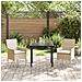 Set da Pranzo per Giardino con cuscino 3 pcs Beige Poly Rattan - Foto miniatura 4