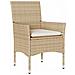 Set da Pranzo per Giardino con cuscino 3 pcs Beige Poly Rattan - Foto miniatura 6