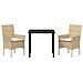 Set da Pranzo per Giardino con cuscino 3 pcs Beige Poly Rattan - Foto miniatura 7