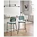 Set Di 2 Sedie Alte Duette Tessuto Azzurro - Foto miniatura 1