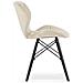 Sedia in velluto WAKO - Design moderno beige con gambe nere x 1 - Foto miniatura 5