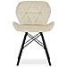 Sedia in velluto WAKO - Design moderno beige con gambe nere x 1 - Foto miniatura 2
