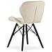 Sedia in velluto WAKO - Design moderno beige con gambe nere x 1 - Foto miniatura 4