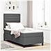 Letto a molle con materasso Grigio scuro 80 x 200 cm Tessuto - Foto miniatura 2