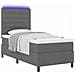 Letto a molle con materasso Grigio scuro 80 x 200 cm Tessuto - Foto miniatura 3