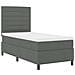 Letto a molle con materasso Grigio scuro 80 x 200 cm Tessuto - Foto miniatura 6