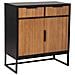 Credenza Con 2 Cassetti E 2 Ante In Legno E Metallo Nero 80x39,5x89 - Foto miniatura 1