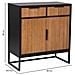 Credenza Con 2 Cassetti E 2 Ante In Legno E Metallo Nero 80x39,5x89 - Foto miniatura 3