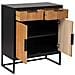 Credenza Con 2 Cassetti E 2 Ante In Legno E Metallo Nero 80x39,5x89 - Foto miniatura 5