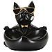 Scultura Bulldog Ball Svuotatasche In Resina Nera E Oro - Foto miniatura 1