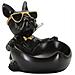 Scultura Bulldog Ball Svuotatasche In Resina Nera E Oro - Foto miniatura 2