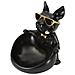 Scultura Bulldog Ball Svuotatasche In Resina Nera E Oro - Foto miniatura 4