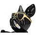 Scultura Bulldog Ball Svuotatasche In Resina Nera E Oro - Foto miniatura 6