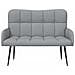 Sofa a Due Posti Grigio chiaro 115 x 61 x 87 cm Tessuto - Foto miniatura 4