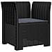 Poltrona a 1 Posto con Cuscino Aspetto Rattan PP Antracite - Foto miniatura 1