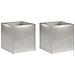 Vaso da giardino 2 pz Argento 35 x 35 x 35 cm Acciaio Inox - Foto miniatura 1