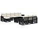 Set Divano da Giardino 11 pz Nero e Bianco Crema polyrattan - Foto miniatura 1