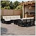 Set Divano da Giardino 11 pz Nero e Bianco Crema polyrattan - Foto miniatura 8