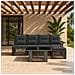 Set Divano da Giardino 6 pz Grigio e Grigio Scuro polyrattan - Foto miniatura 7